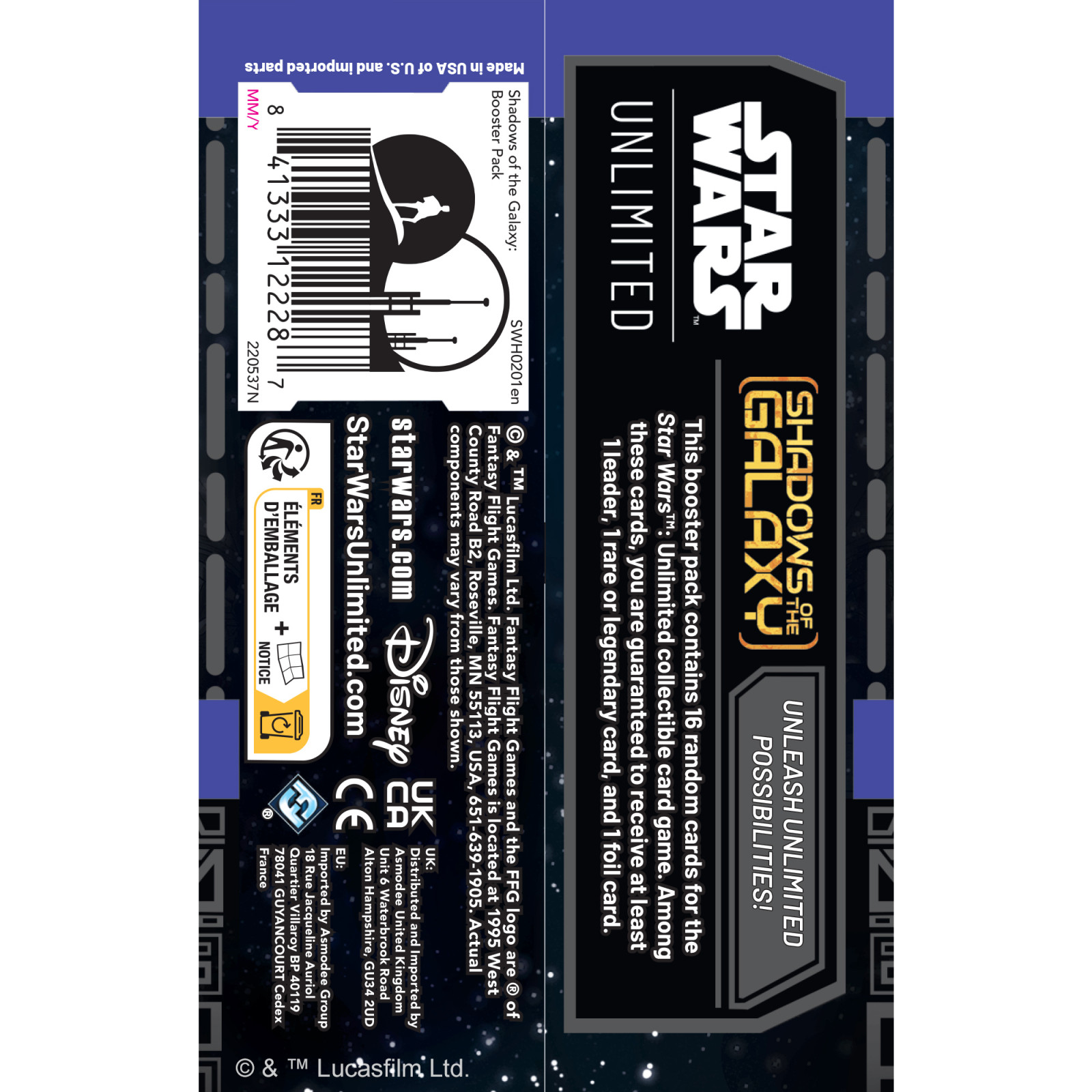 Star Wars Unlimited : Shadows of the Galaxy Booster Pack